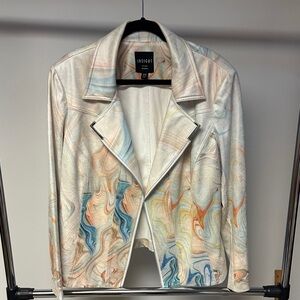 Insight Swirl Pattern Blazer (Suede-Like)